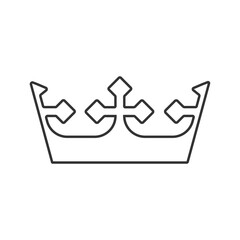 Crown outline icon. King symbol. Heraldry and royal sign. Vector illustration image.