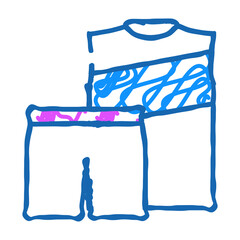 men apparel badminton doodle icon sketch vector. men apparel badminton sign. isolated symbol illustration