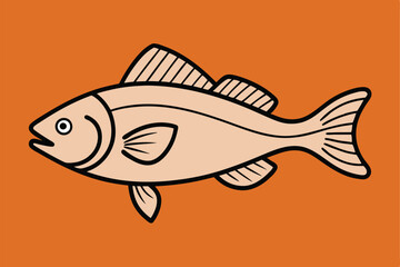 Solid color Ocean Perch animal vector design