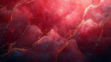 A smooth red marble surface with pastel hues and intricate golden veins, creating a tranquil, luxurious feel