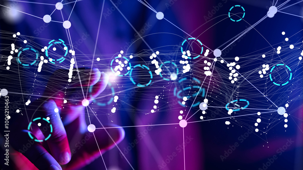 Aufkleber conference digital network and data concept 3d