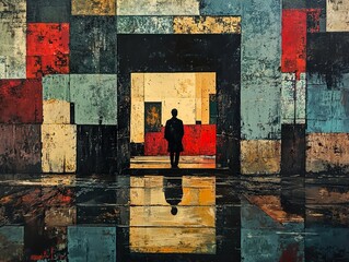 Silhouette in a Geometric World: Exploring Abstract Expressionism