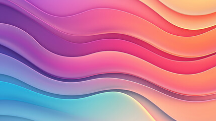 Obraz premium Colorful abstract waves with soft gradients on a white background.
