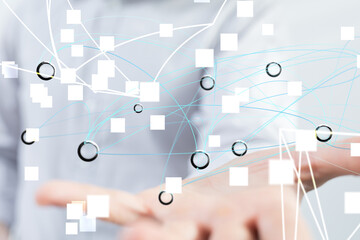 touching global network and data customer connection