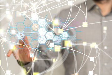 Worldwide international communication concept: cloud of colorful