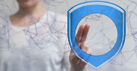 Information technology protected with firewall, secure access and encryption against cyber