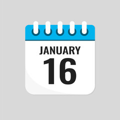 Icon page calendar day - 16 January