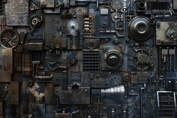 Fototapeta premium old engine of the engine
