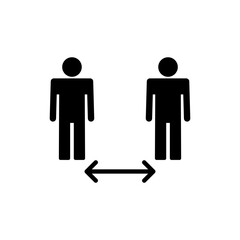 Social distance icon vector. social distancing sign and symbol. self quarantine sign
