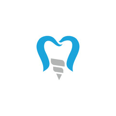 teeth dental implant logo design