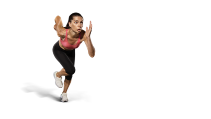 Sports transparent background. Runner on the start. Isolated scene.