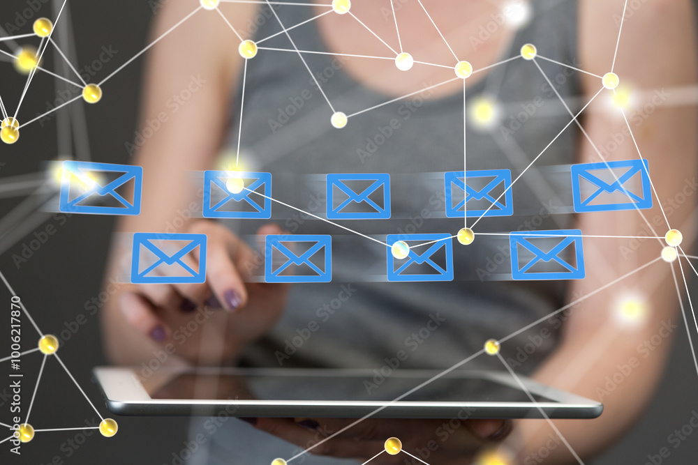 Aufkleber Mail Communication Connection message to mailing