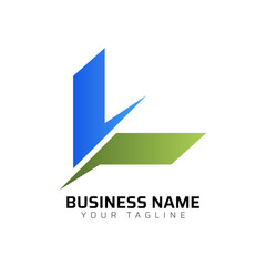 L abstract modern minimalist premium typography 3d colorful letter logo design template
