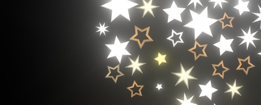 Descendant Christmas Constellations: Mind-Blowing 3D Illustration of Falling Festive Star Patterns