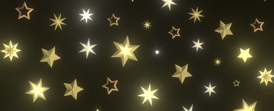 Cosmic Christmas Showers: Dynamic 3D Illustration of Descending Celestial Showers for the Holidays