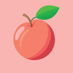 Pink Peach isolated on pink background