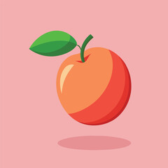 Pink Peach isolated on pink background