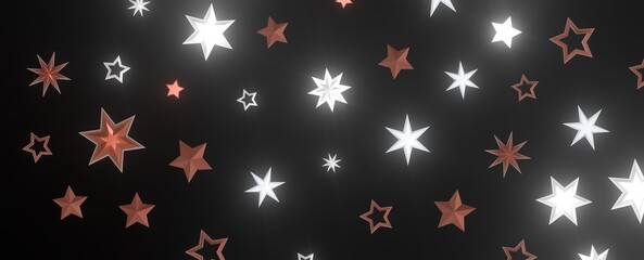 Starlit Christmas Shower: Mesmeric 3D Illustration Depicting Descending Holiday Star Particles