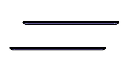 Drawing of a fluorescent ultraviolet lamp, side view. On isolated transparent background.