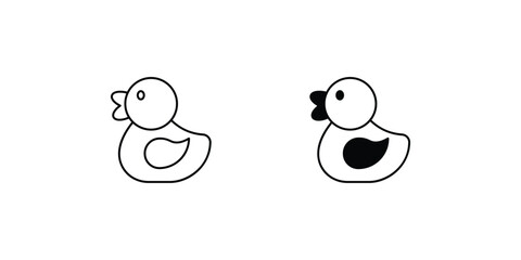 duck set icon with white background vector stock illustration
