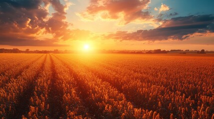 Golden Wheat Field at Sunset