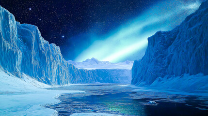 Stunning Arctic Landscape Under Starry Sky