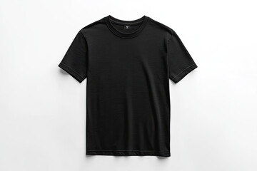 A black round-neck t-shirt mockup, styled on an all-white background with no text or graphics visible in the T-Shirt Mockups set. Created with Ai