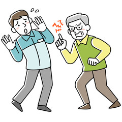 男性客からカスハラを受ける男性スタッフ