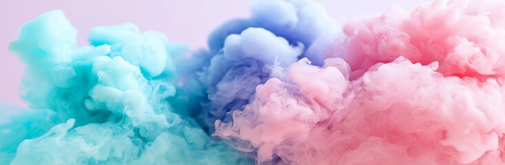 Fototapeta premium Pink, purple, and blue watercolor clouds wallpaper banner