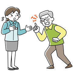 男性客からカスハラを受ける女性スタッフ