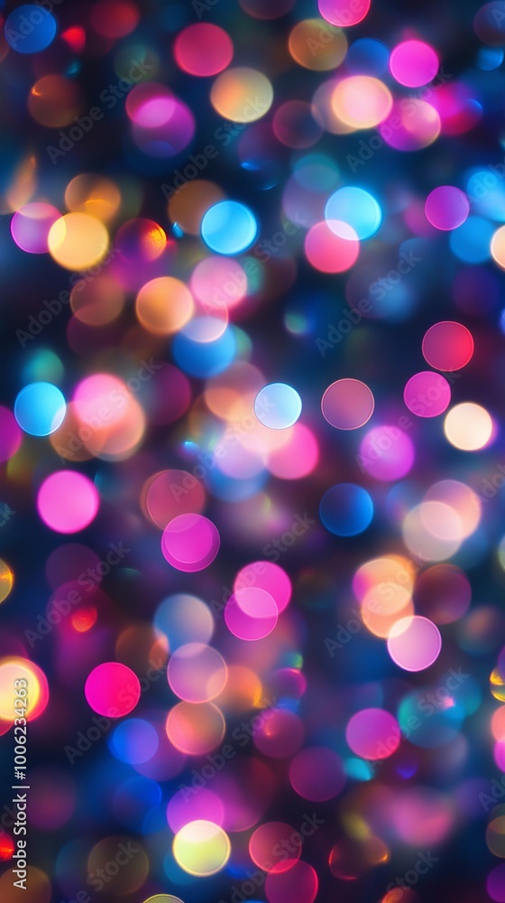 Poster abstract background showing colorful bokeh lights glowing