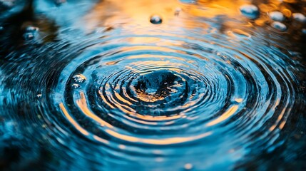 water drop on the water