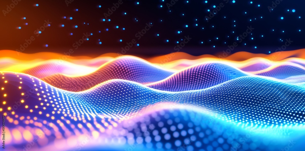 Aufkleber a generative ai-based blue orange gradient polygons background wallpaper in 8k