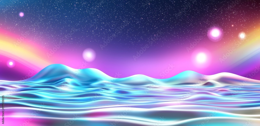 Poster visualization of big data. future technology wave. 3d rendering. abstract digital background.