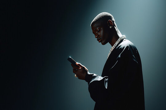 a man holding a phone with a tense grip, capturing the intrigue of a secret affair, sexting, infidelity, unloyal