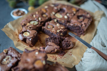sweet home made chestnut brownies