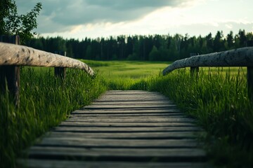Obraz premium A bridge stretching into the horizon, symbolizing the promise of connection and opportunity