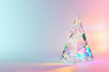 Shimmering Faceted Crystal Christmas Tree - Festive Decoration for Holiday Design and Seasonal Art