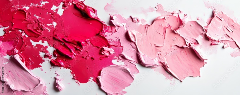 Poster pink and red paint strokes creating abstract background
