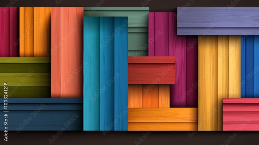 Poster the abstract background illustrates stacked cube blocks against a color background. the background i