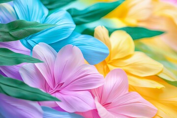 Fototapeta premium Watercolor nature fabric spring flower painted floral seamless pattern wallpaper background paper