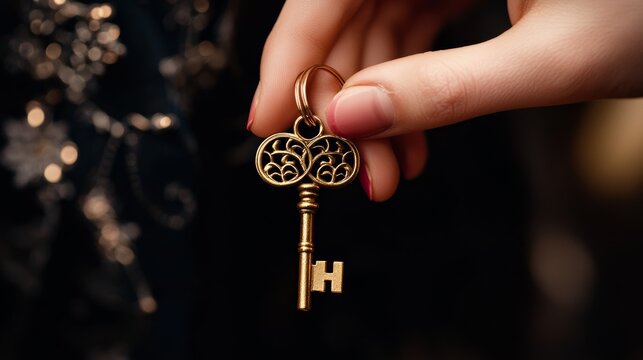 A person holding an old key in their hand, symbolizing a promise to unlock secrets or keep them safe