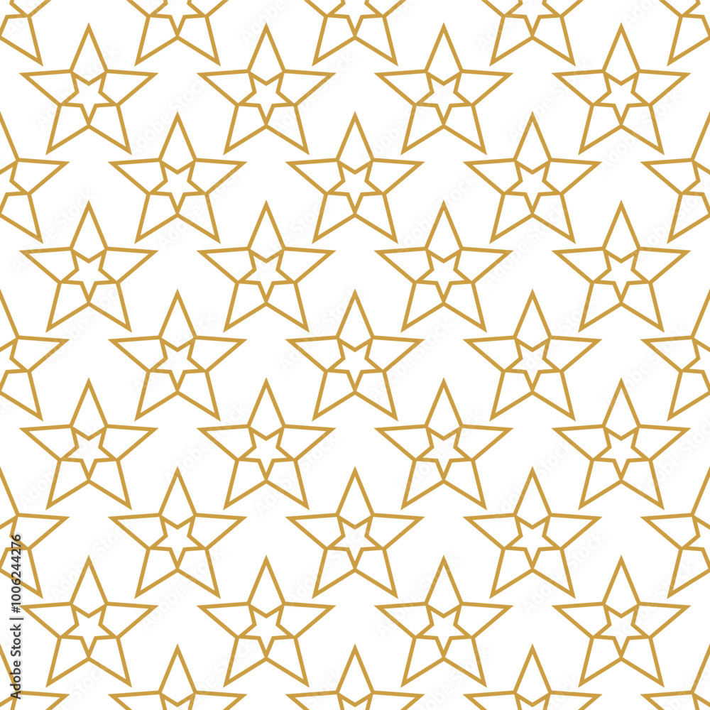 Canvas Prints Gold stars line shapes seamless elegant pattern. Vector illustration.