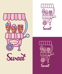 Ice cream logo, vector