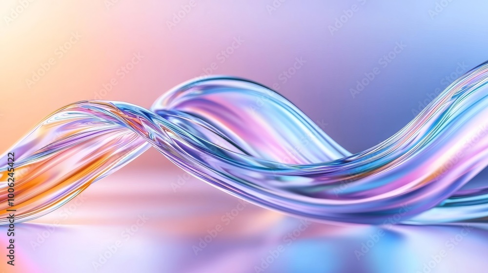 Poster abstract background with colored glass 3d objects