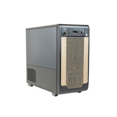 Fototapeta premium Black and Wood Computer Case