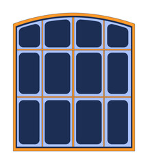 Frozen window 2D cartoon object. Cold season wintertime. Hoarfrost covered glass surface home. Frosty windowpanes isolated element flat vector clipart on white background. Spot illustration