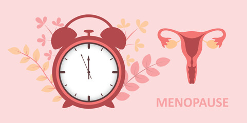female reproductive system women uterus in the ringing alarm clock vector illustration