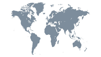 Naklejka premium World map. Grey modern vector map. Silhouette map.