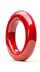 Red number zero standing on white background